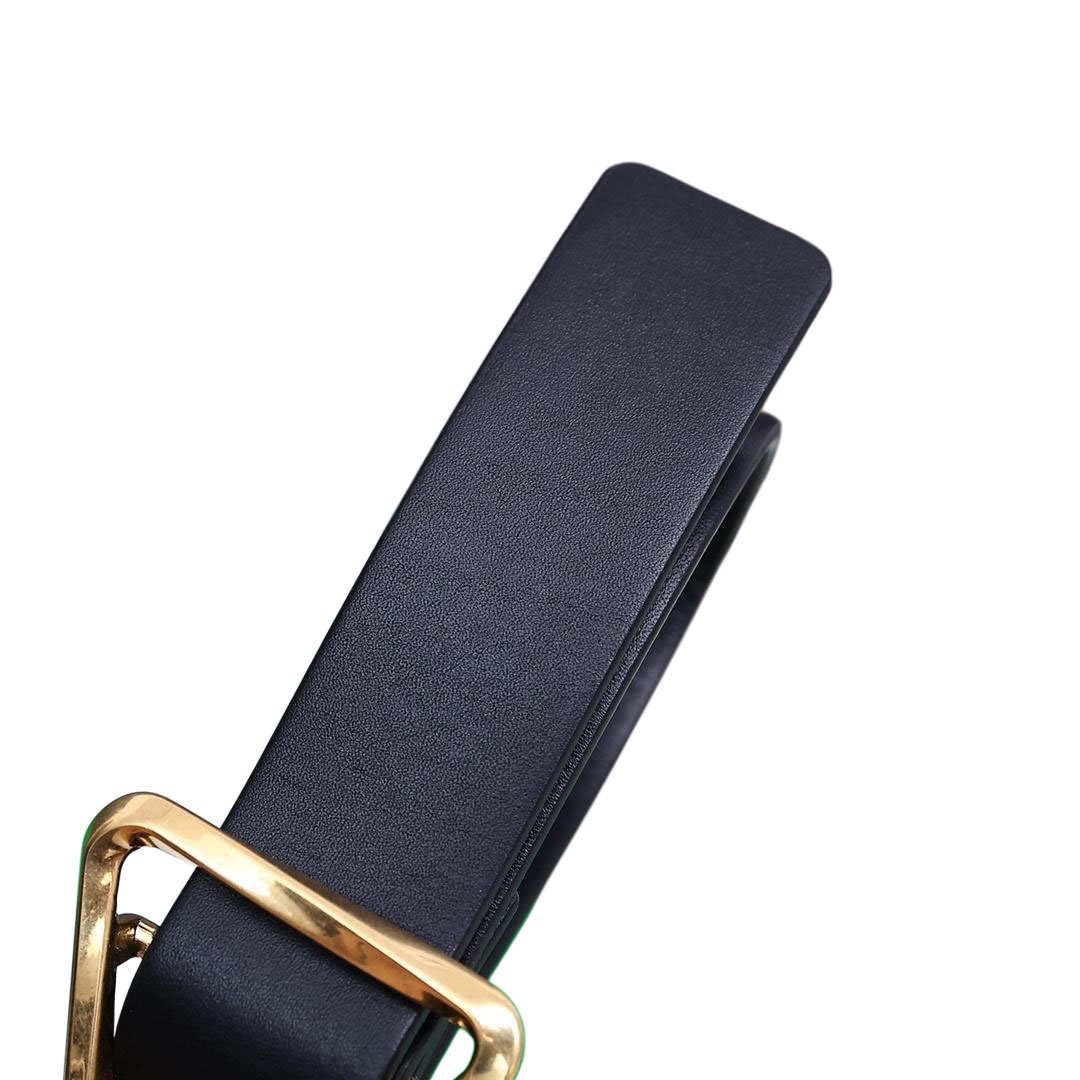 Bottega Veneta Women's Triangle Buckle In Black/White/Beige Calfskin With Gold/Silver Hardware 25mm - 图片 5