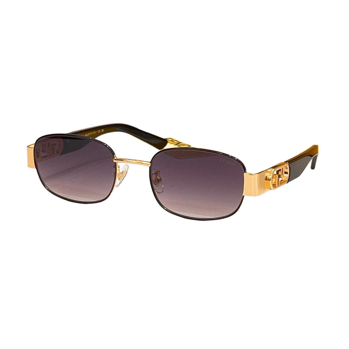 Fendi square frame glasses ivory/leopard/eggplant/pink/brown gold/green color Size 52口21-145 - 图片 3