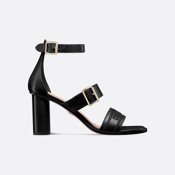 Dior black thick heel high-heeled sandals