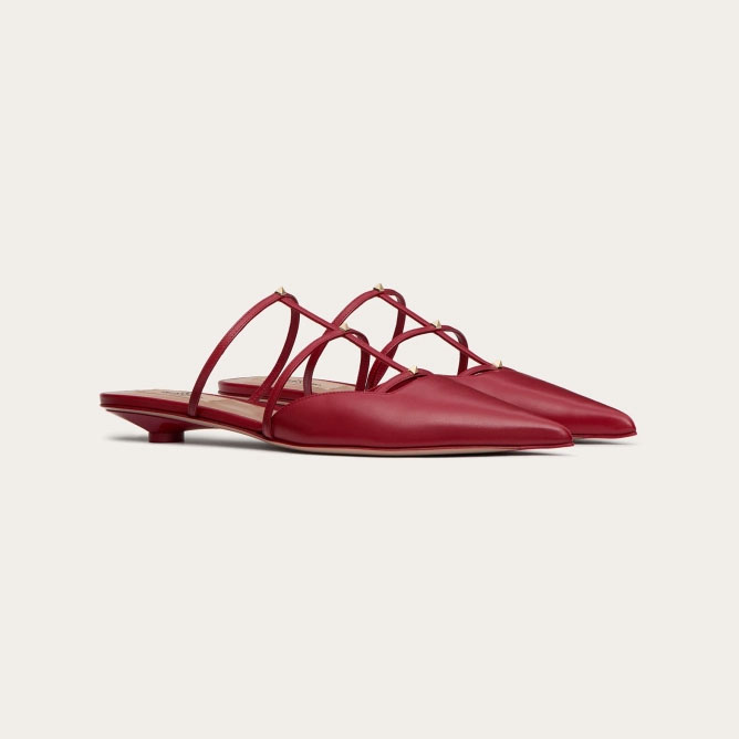 VALENTINO Calfskin micro-heeled Muller shoes (heel 2 cm high) - 图片 2