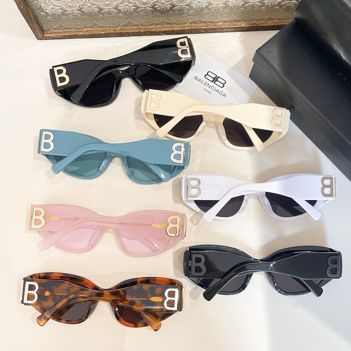 Balenciaga glasses black/black gold/ivory/white/leopard/pink/blue color Size 55口20-135 - 图片 8