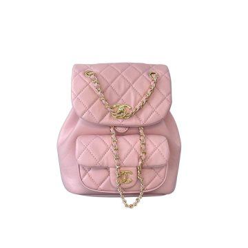 Chanel Pink / Yellow / White / Black Quilted Lambskin Leather Backpacks