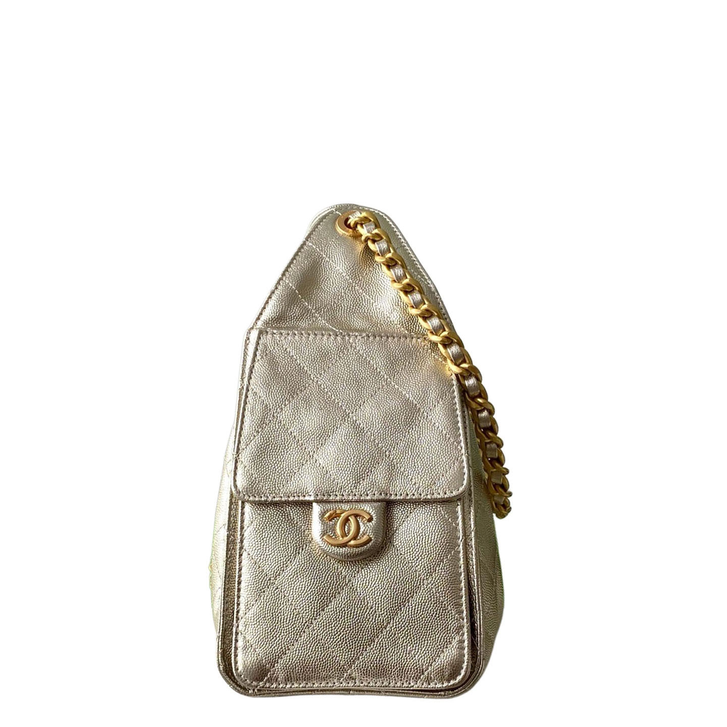 Chanel Gold Quilted Grained Leather Shoulder Bags - 图片 3