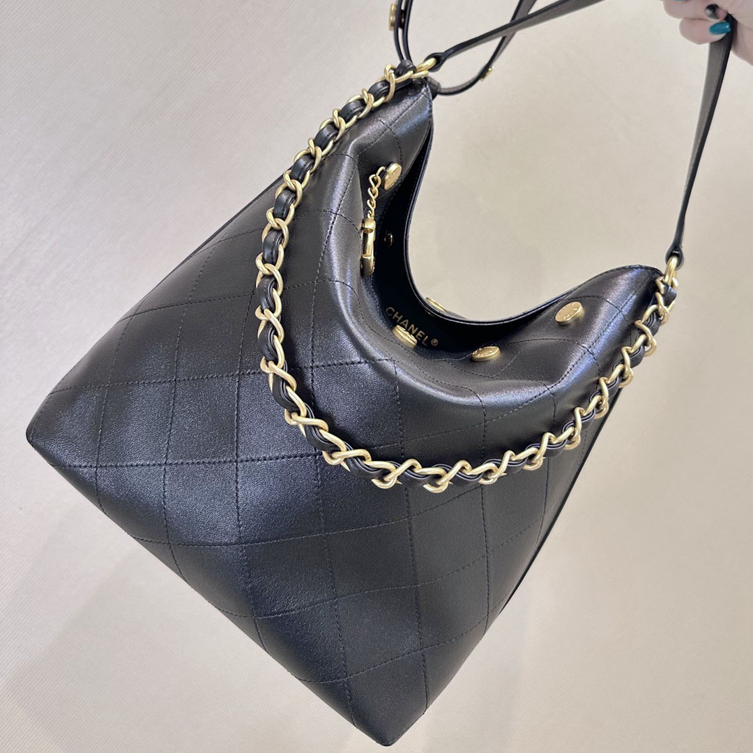 Chanel Black willow bucket Tote Bags Quilted Lambskin Leather shoulder bag - 图片 2