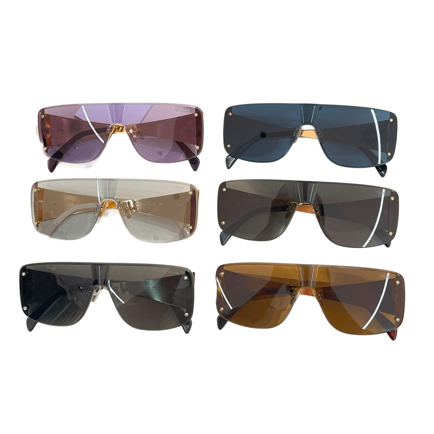 Celine Mask glasses black gold/blue/purple/brown/black silver/gold white color Size 57口17-142 - 图片 8