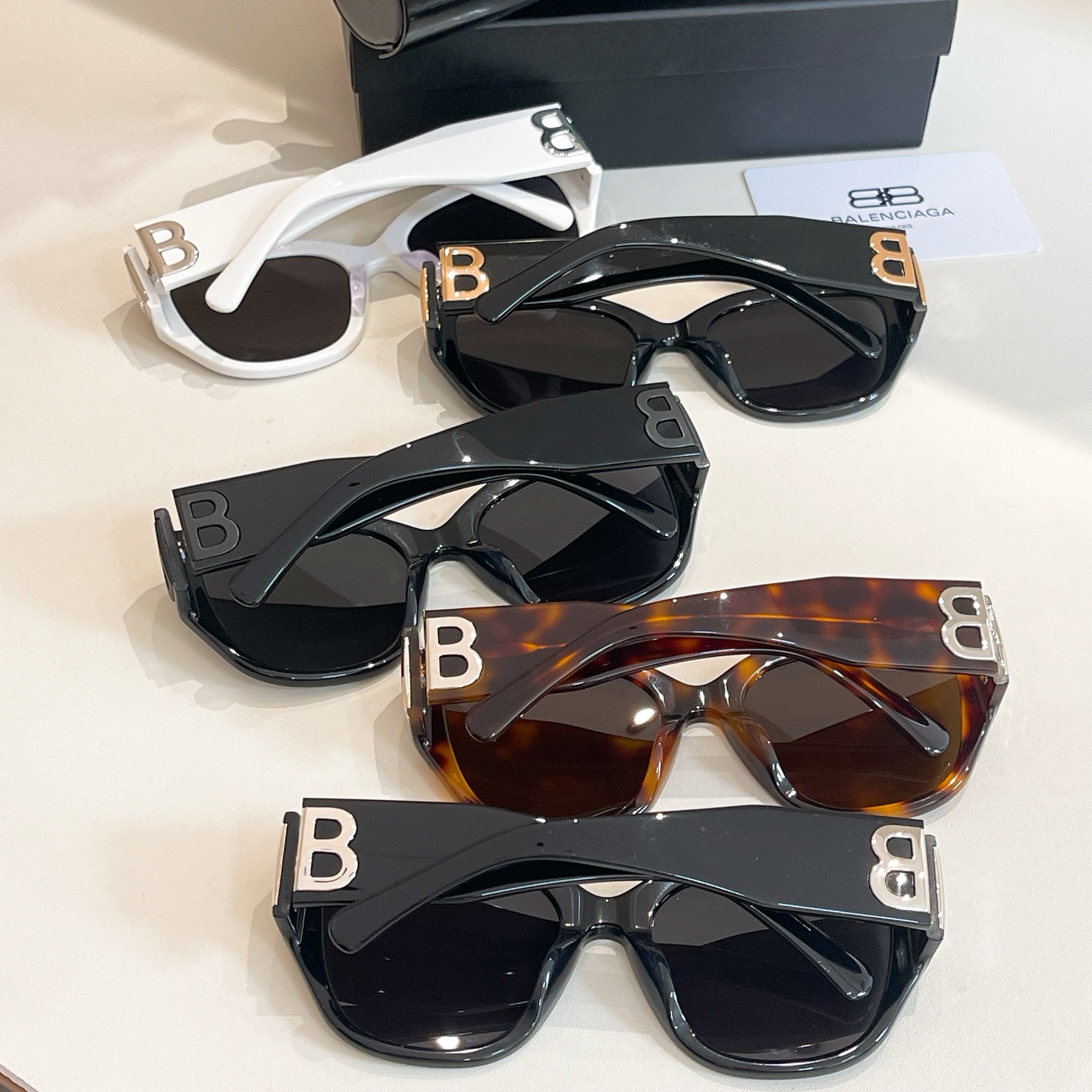 Balenciaga glasses black gold/white/black silver/black/leopard color Size 55口19-135 - 图片 9