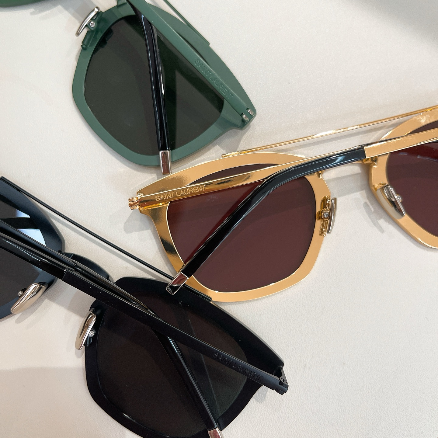 Saint Laurent Wayfarer glasses black gold/black/green/red gold/grey color transparent lens Size 61口17-145 - 图片 6