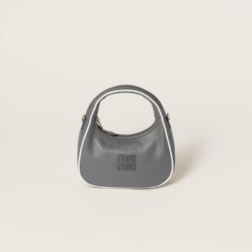 Miu Miu Wander Quilted Lambskin Leather handbag Grey Crossbody Bags