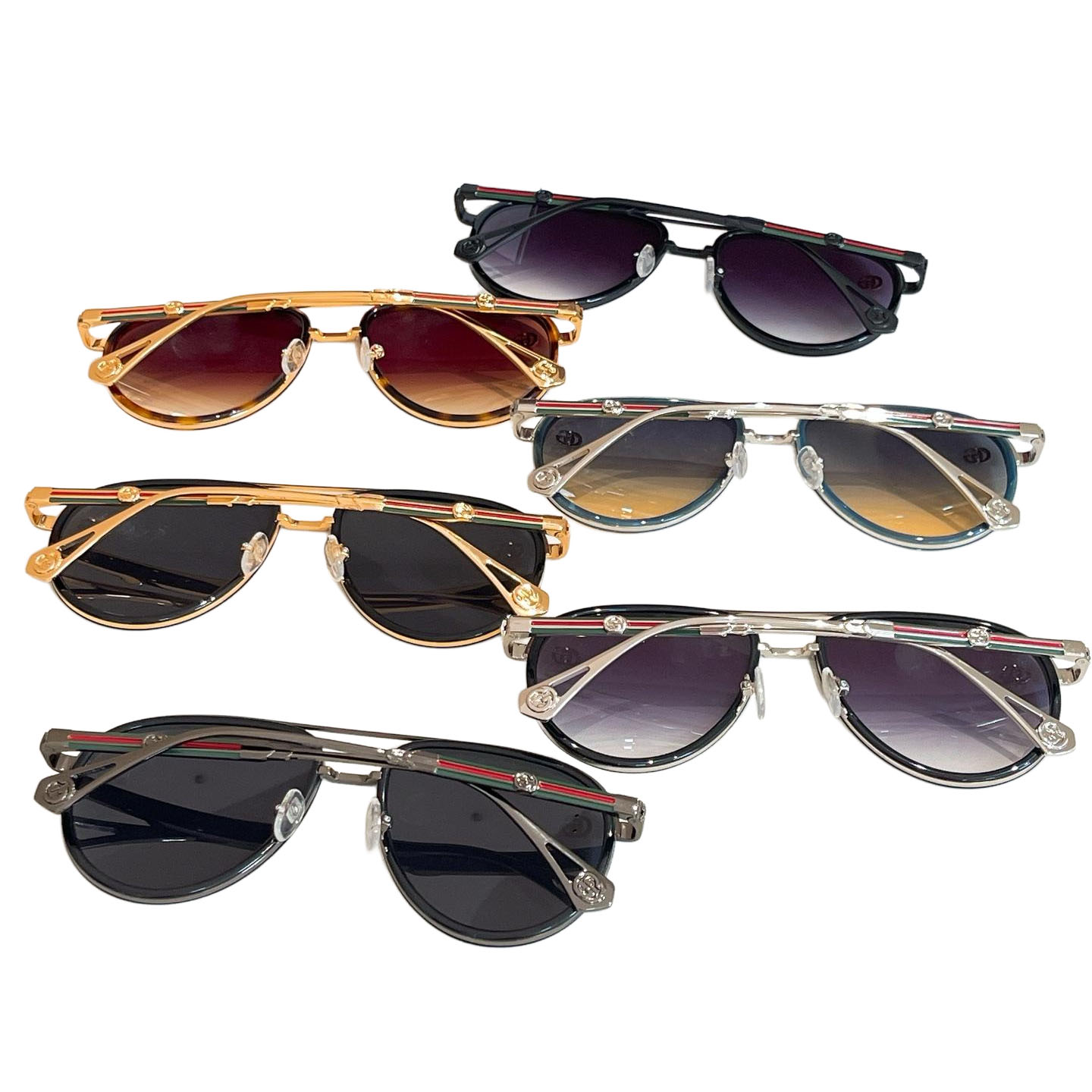 Gucci Aviator glasses eggplant silver/leopard/teal/black silver/black gold/eggplant black color Size 52口18-145 - 图片 9