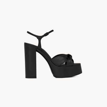 Yves Saint Laurent black white Sleek leather sandals with high heels