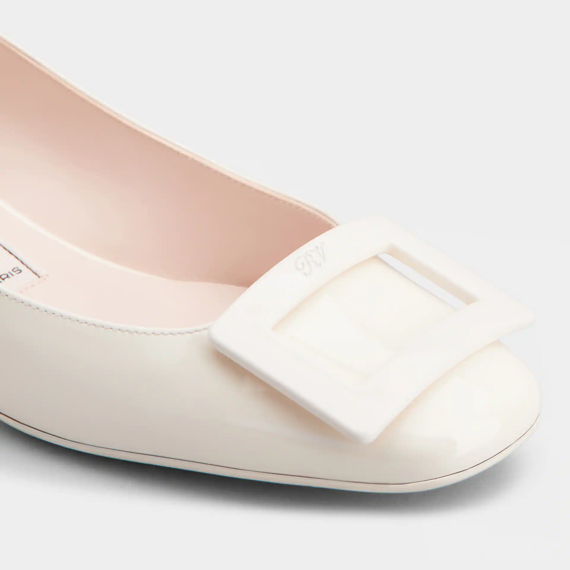 Roger Vivier U Look Ballerinas In White Patent Leather With Lacquered Buckle (Heel Height 2.5cm) - 图片 5