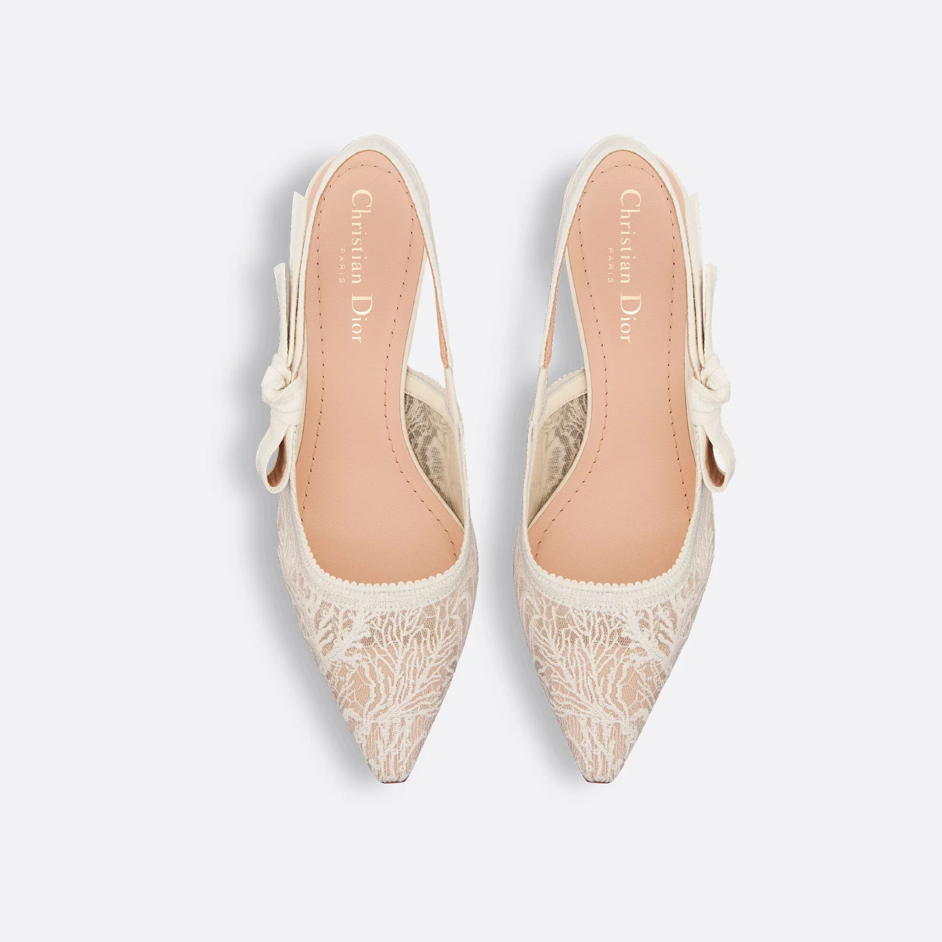 Dior beige white pointy embroidered stiletto heels - 图片 4
