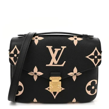 Louis Vuitton Pochette Metis PM Black/Beige Giant Monogram Empreinte Leather Brass Hardware