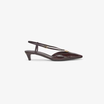 FENDI Brown eel skin low-heeled slingers