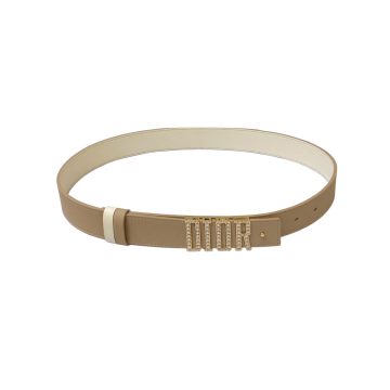 Dior Women' s D-Fence With Pearls Belt In Khaki/White/Brown/Black Calfskin With Gold/Silver Hardware 30mm