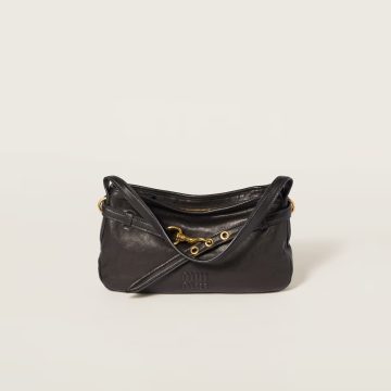 Miu Miu Aventure Nappa Quilted Lambskin Leather Black Shoulder Bags