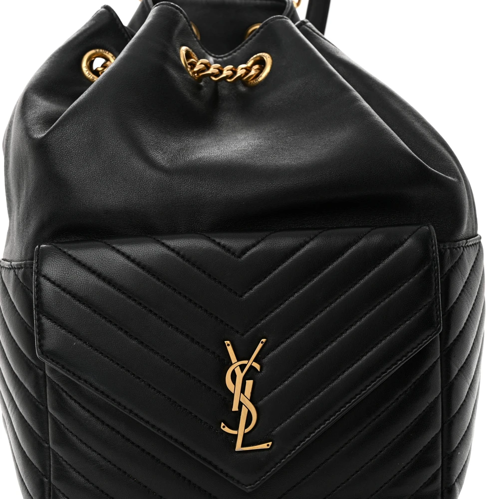 Saint Laurent Medium Joe Backpack Black Monogram Lambskin Matelasse Leather Gold Hardware - 图片 8
