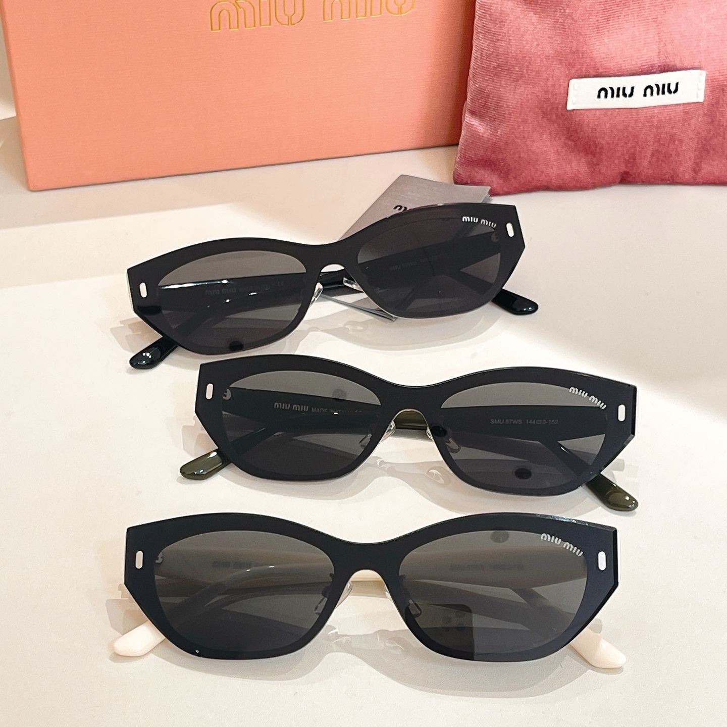 Miu Miu glasses black green/black/black white color Size 144口0-152 - 图片 7