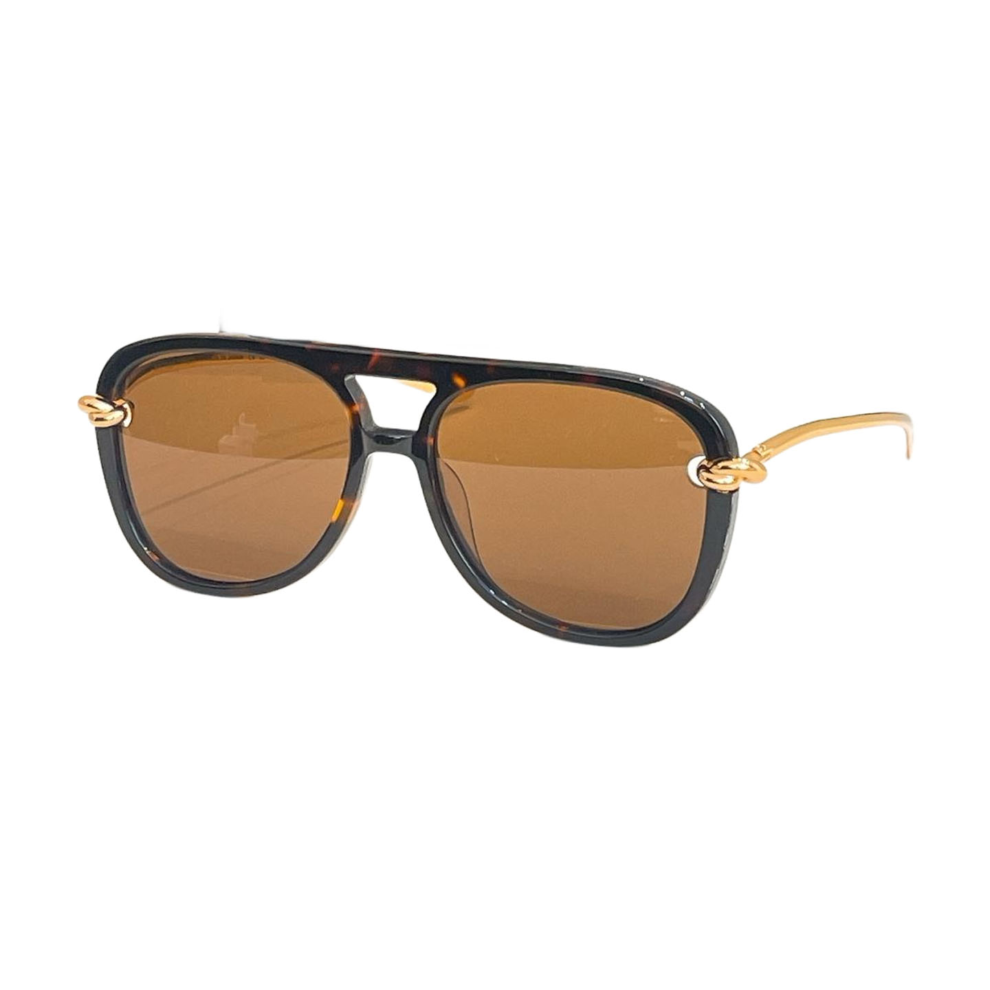 Bottega Veneta Pilot glasses black gold/orange black/brown leopard/rust leopard/white/eggplant/brown red/blue orange color Size 56口16-145 - 图片 4