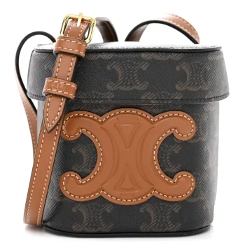 Celine Small Cuir Triomphe Box Tan Triomphe Canvas & Calfskin Leather