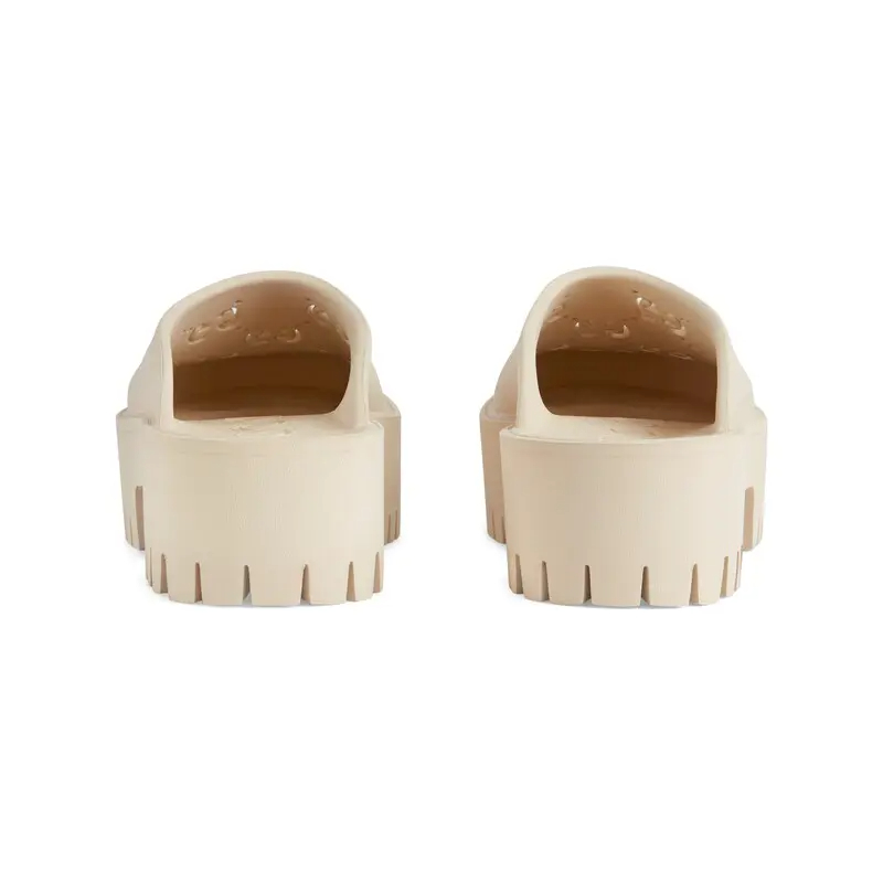 Gucci white Ladies' hollowed out G platform slippers - 图片 4