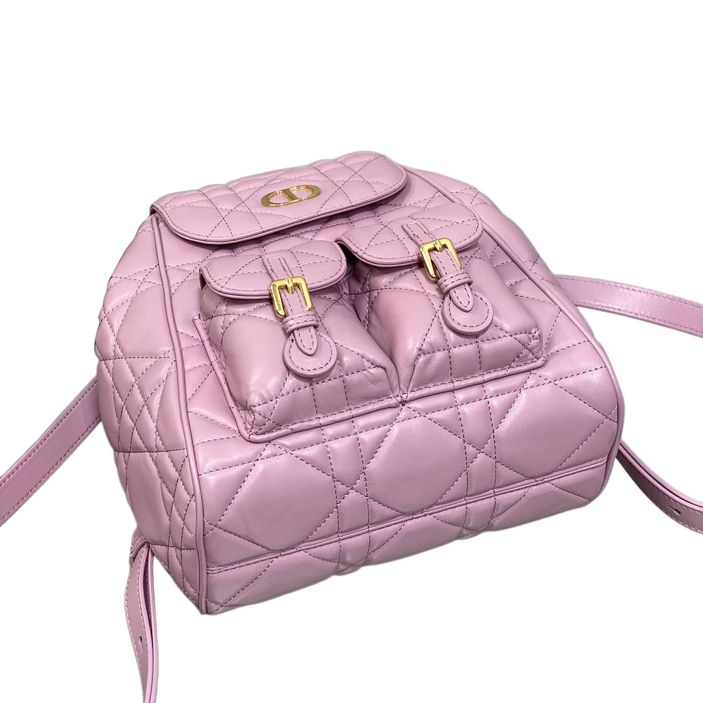 Dior Medium Dior Caro Backpack In Purple/Blue/Burgundy/Beige/White/Black Macrocannage Lambskin Gold Hardware - 图片 4