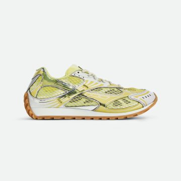 Bottega Veneta Orbit Sneakers In Yellow/Silver Technical Fabric And Mesh Lace-Up Sneaker