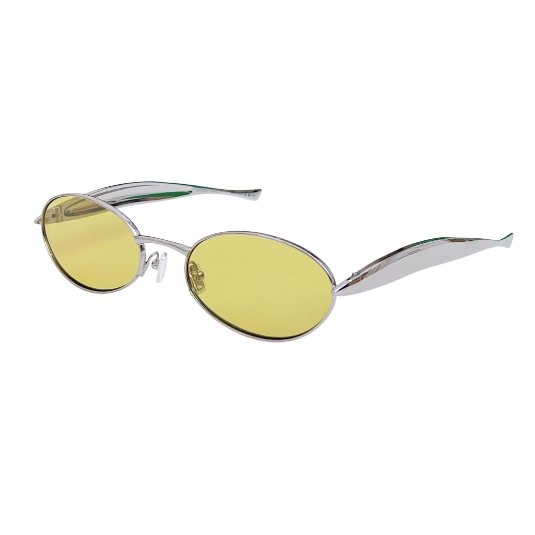 Bottega Veneta Oval glasses gold/silver/yellow/apricot/green/brown/black gold/grey silver color Size 57口21-135 - 图片 3