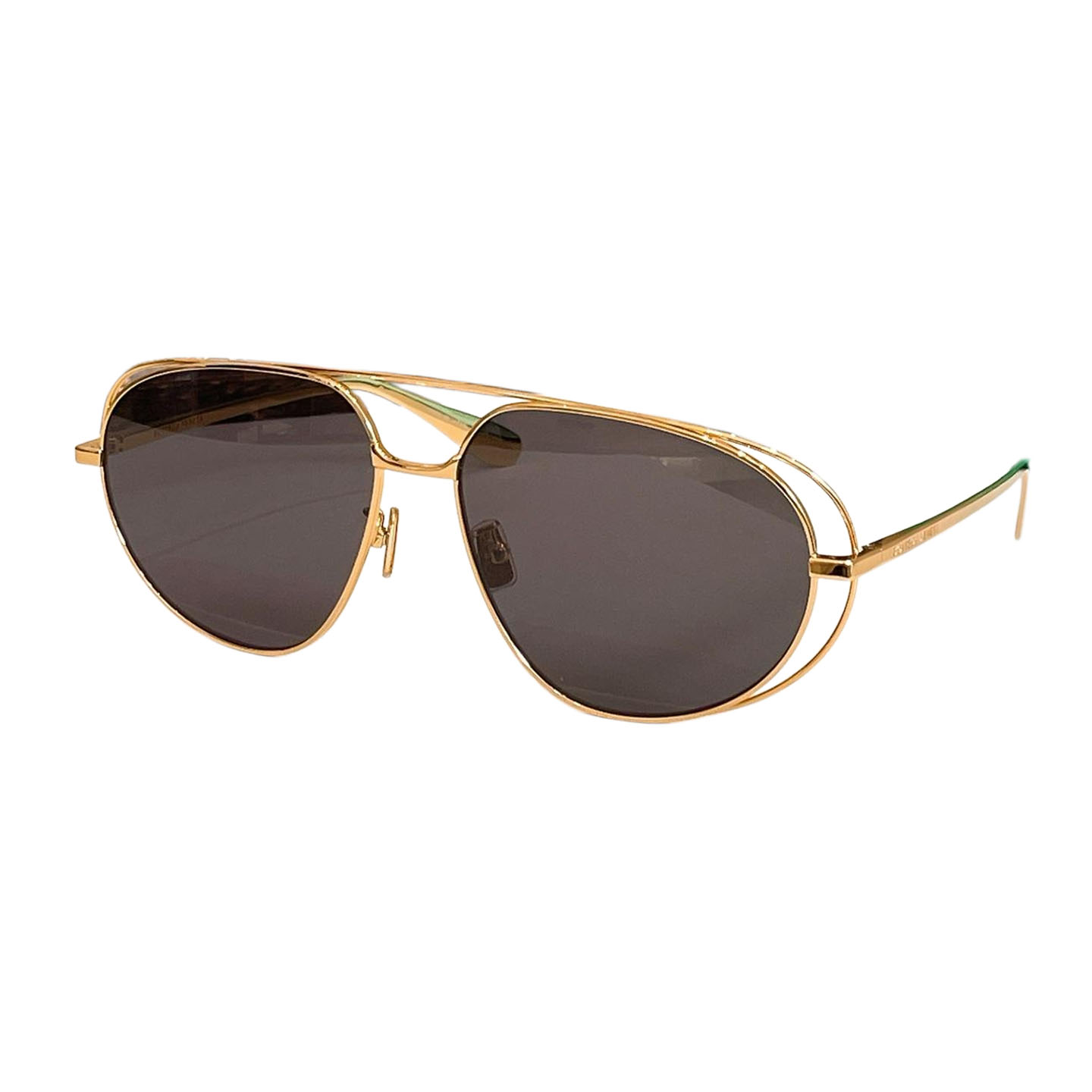 Bottega Veneta Pilot glasses blue/orange/apricot/brown/green/black gold/black silver/black color Size 132口1-120 - 图片 6