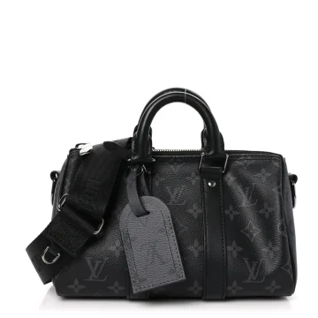 Louis Vuitton Keepall Bandouliere 25 Reverse Monogram Eclipse Canvas Silver Hardware