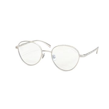 CHANEL round frame glasses silver color SIZE50口19-140