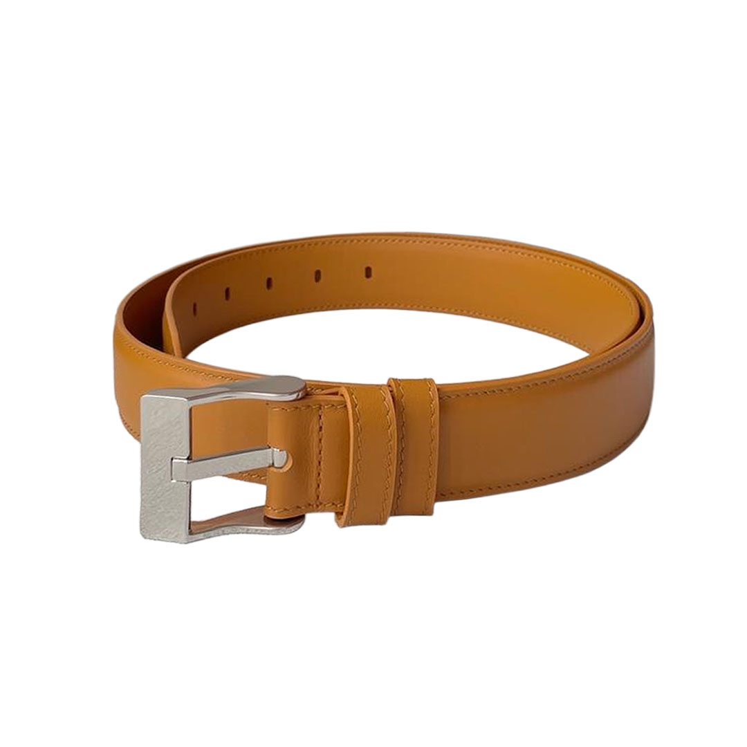 Bottega Veneta Men's Square Buckle Belt In Peru/Blue/Black Smooth Calfskin With Silver/Gold Hardware 35mm - 图片 3
