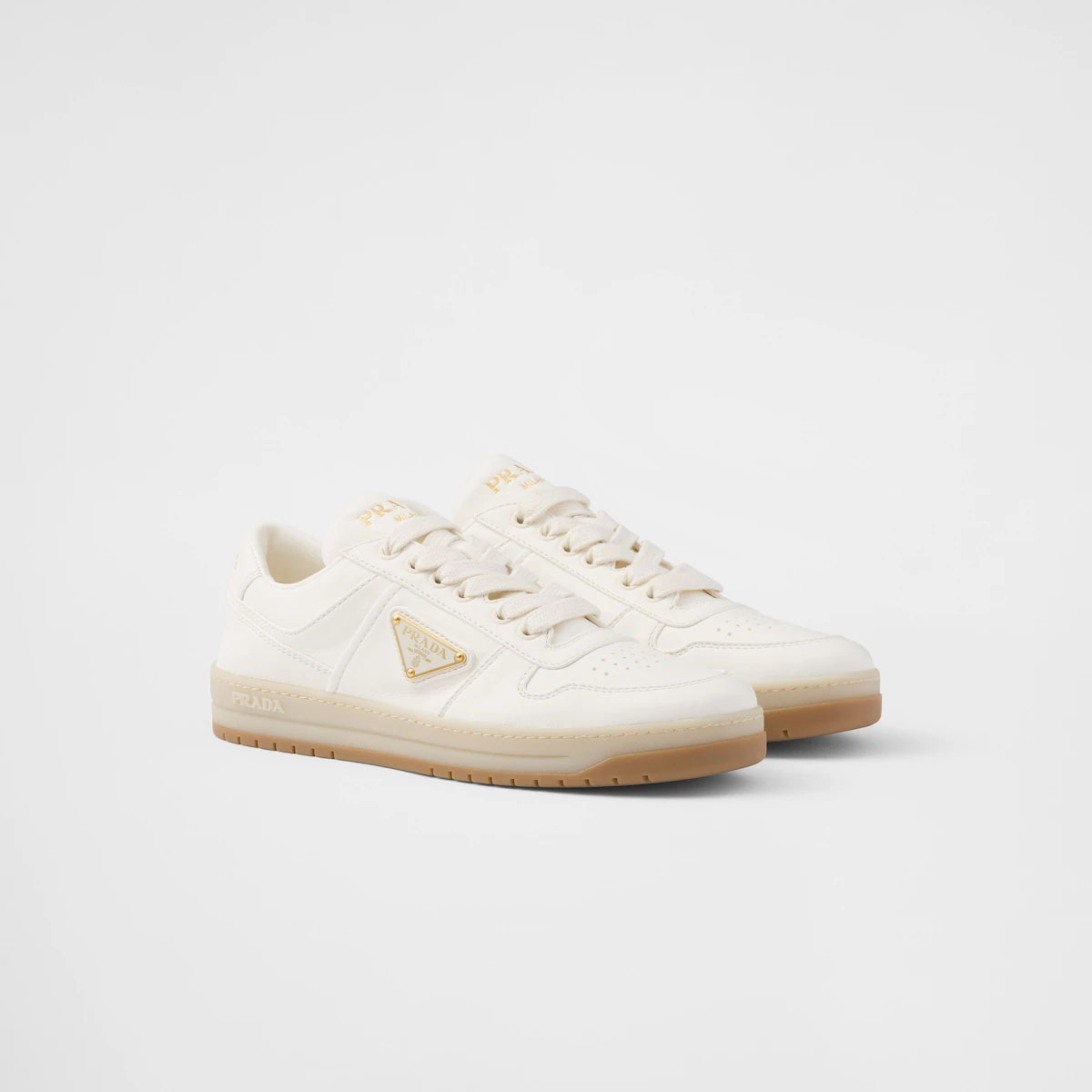 PRADA white lIvory color leather sneakers - 图片 2