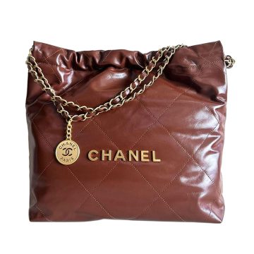 Chanel 22bags Brown Earth Color / Apricot Color Shoulder Bags