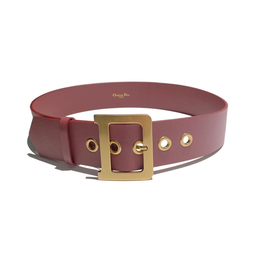 Dior Women' s Jumbo D Buckle Belt In Pink/Red Calfskin With Gold Hardware 50mm - 图片 3