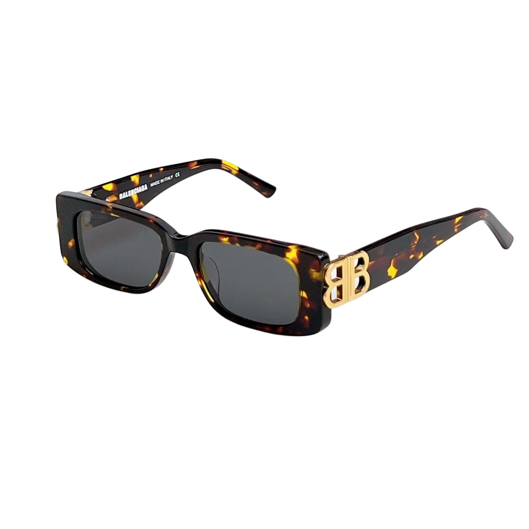 Balenciaga square frame glasses black gold/teal/pale pink/leopard/yellow/white silver/white gold/red gold/red silver/green/blue/purple color Size 51口18-130 - 图片 6