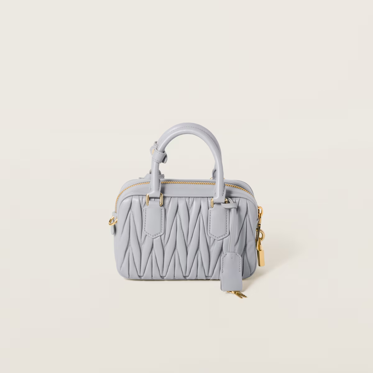 Miu Miu Arcadie matelassé Quilted Lambskin Leather Blue Top-Handle Bags - 图片 2