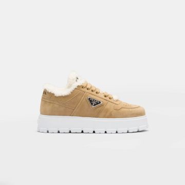 PRADA brown Suede running sneakers
