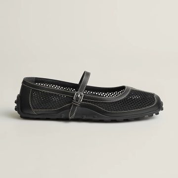 HERMES Kichu Black Ballet Shoes