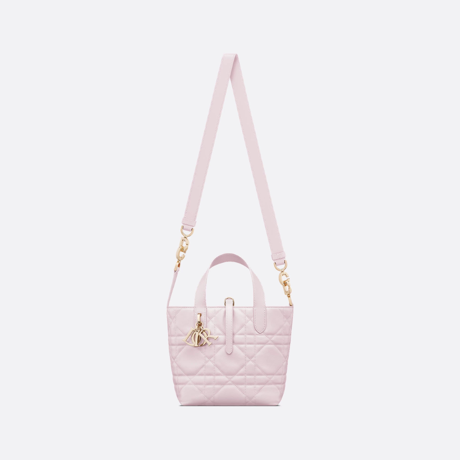 Dior Toujours Vertical Nano Tote Bag In Light Pink/Black/White/Beige Crossbody Bags Calfskin Leather Top-Handle Bags - 图片 5