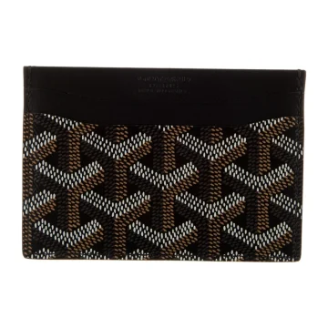 Goyard Small Saint Sulpice Card Holder Black Goyardine Printed Canvas