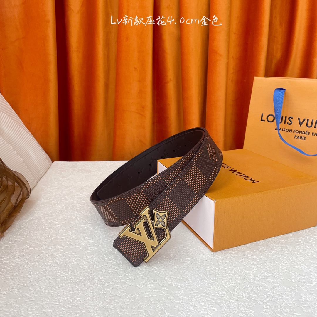 Louis Vuitton Men's Flower Buckle Reversible Belt In Black/Brown Calfskin And Damier Canvas With Gold/Silver Hardware 40mm - 图片 2