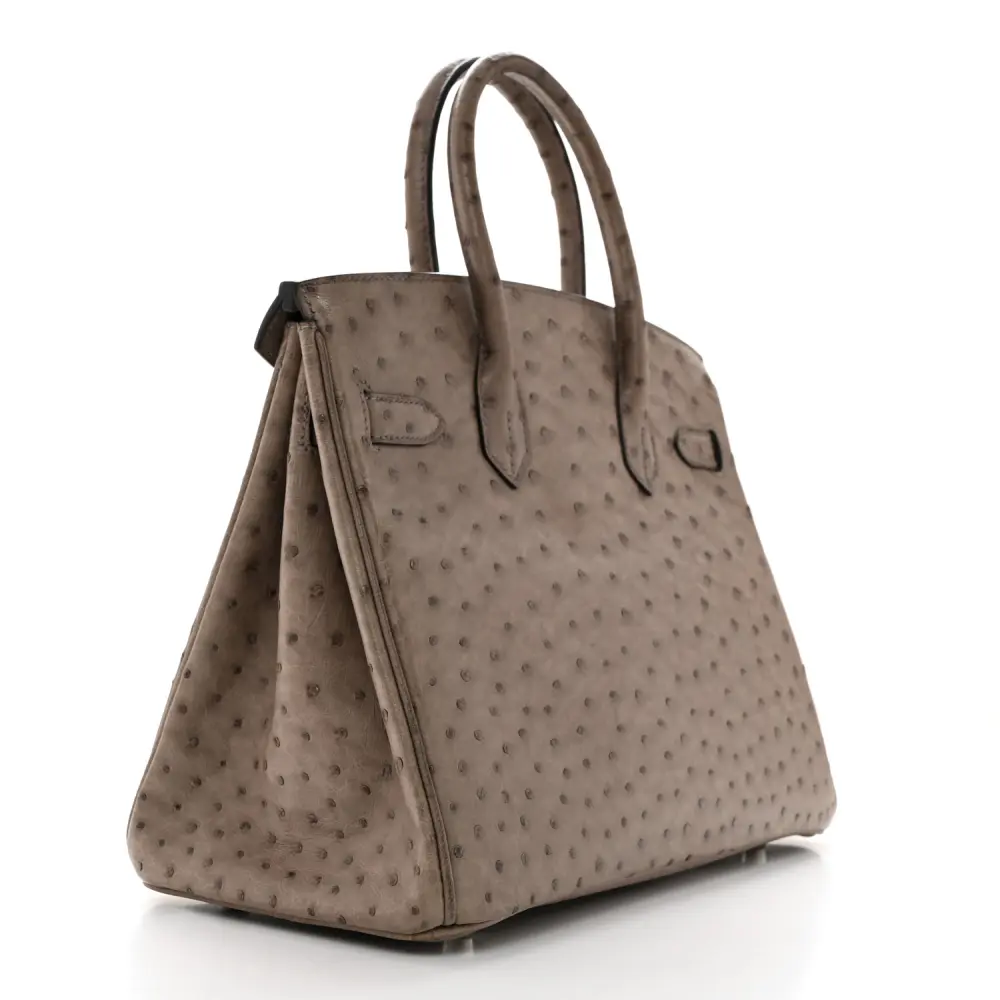 Hermès Birkin 30 Gris Tourterelle Ostrich Leather Palladium Hardware - 图片 3