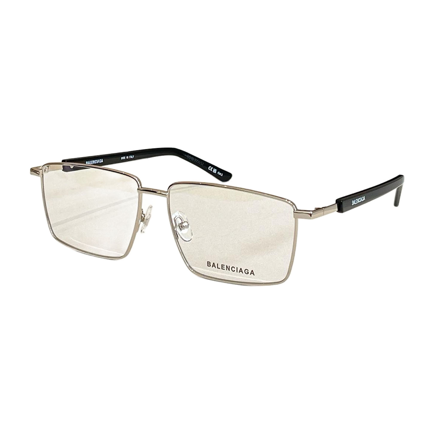 Balenciaga square frame glasses gold black/gold silver/gold leopard color transparent lens Size 59口16-145 - 图片 5