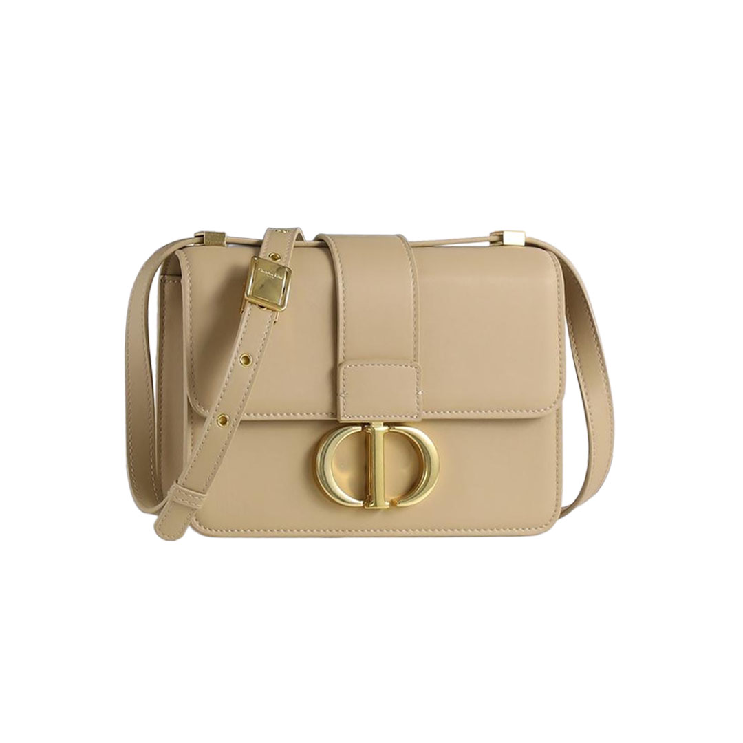 Dior 30 Montaigne Bag In Dark Bronze/Beige/White/Black Box Calfskin Gold Hardware - 图片 6