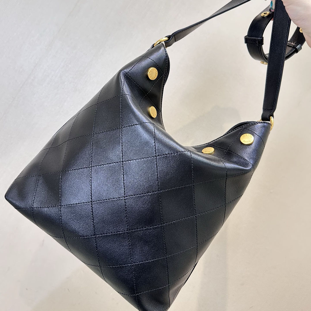 Chanel Black willow bucket Tote Bags Quilted Lambskin Leather shoulder bag - 图片 7