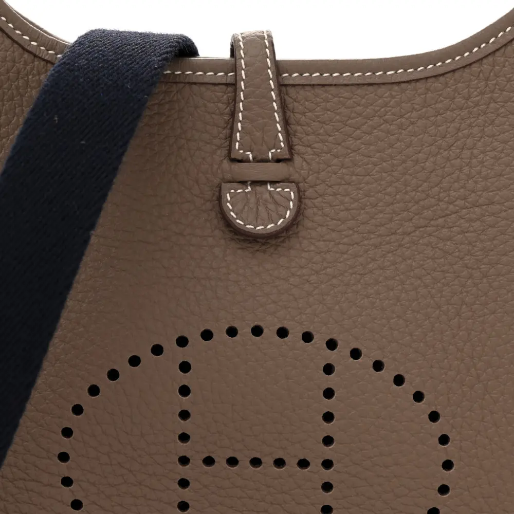 Hermès Amazone Evelyne TPM Étain / Bleu Indigo Taurillon Clemence Leather Silver Hardware - 图片 9