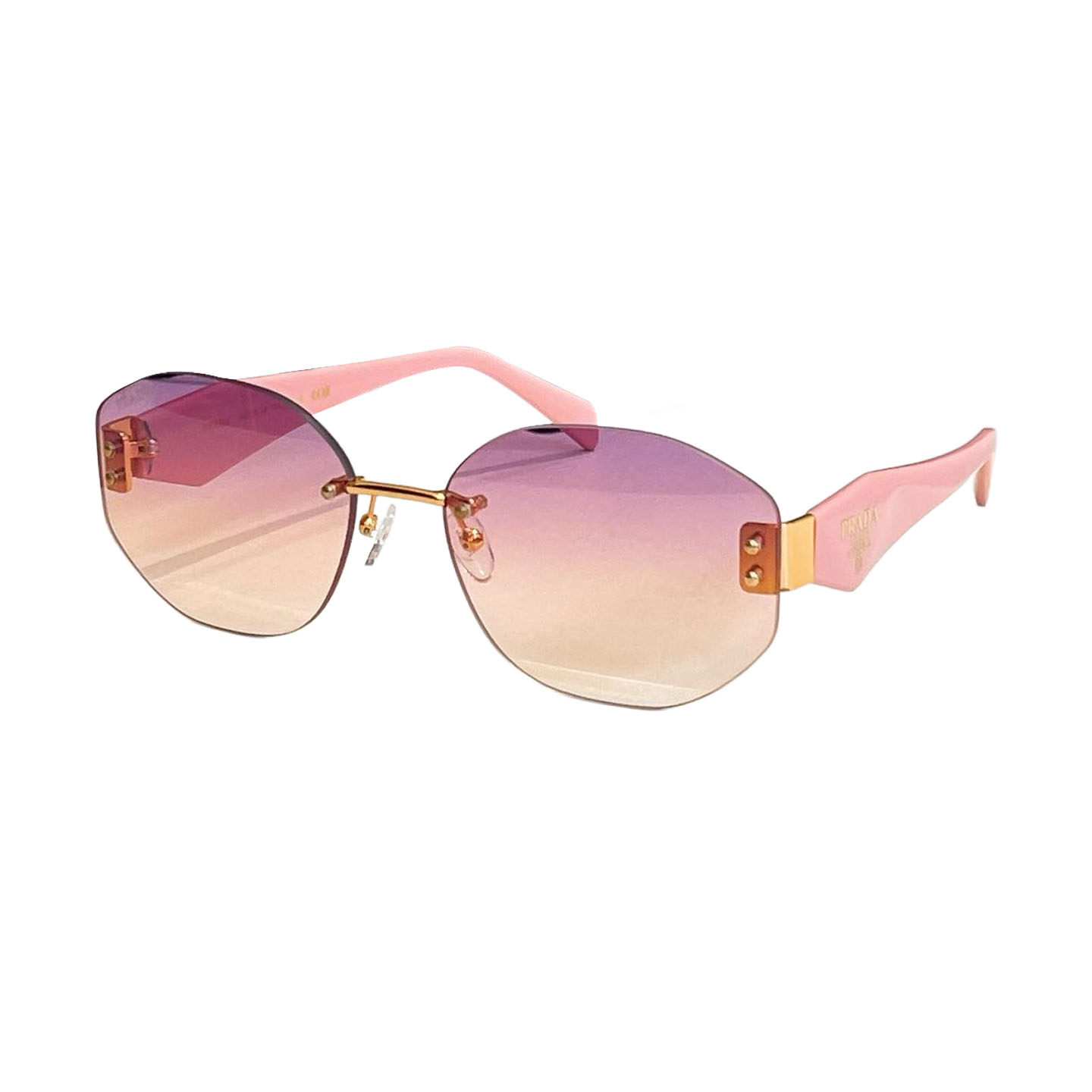 Prada round frame glasses purple/pink/brown/red/blue/black color Size 62口18-145 - 图片 3