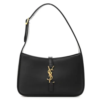 Saint Laurent Medium Le 5 À 7 Hobo Black Smooth Calfskin Leather Gold Hardware