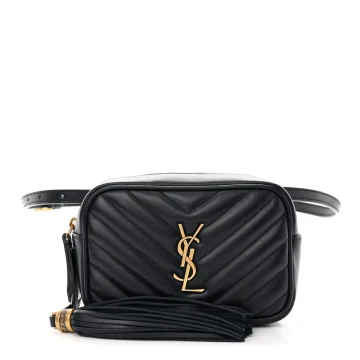 Saint Laurent Small Lou Belt Bag Deep Marine Monogram Calfskin Matelasse Leather Gold Hardware